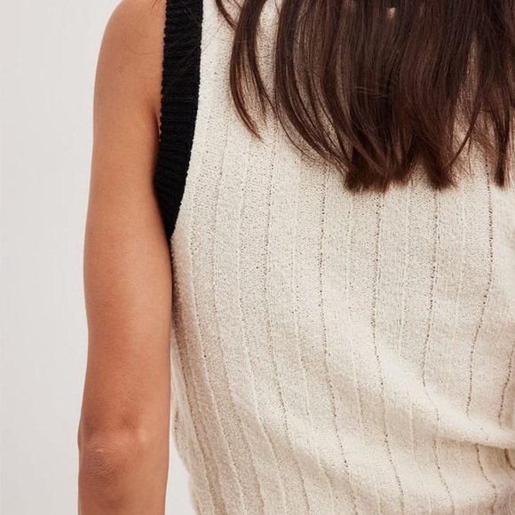 NA-KD Knitted Contrast Color Top Small - Picture 6 of 7